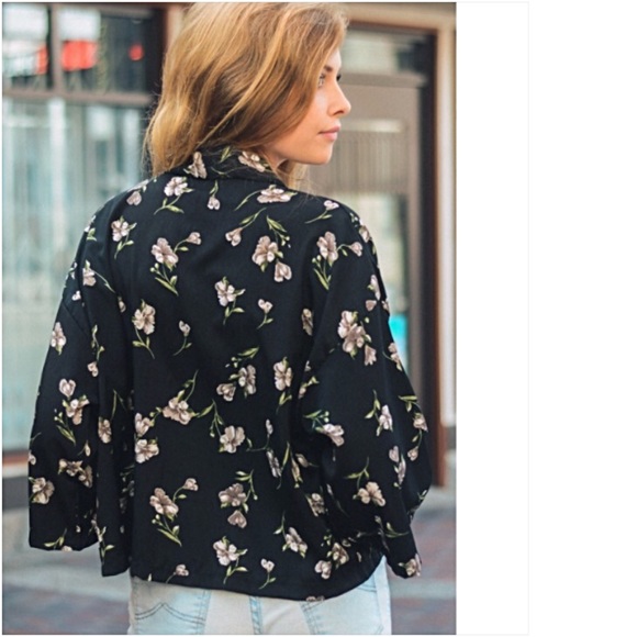 Boho Floral Kimono Cardi One Size 2-12 - Picture 5 of 6